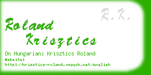 roland krisztics business card